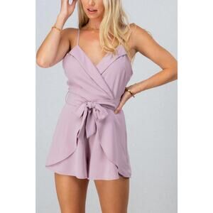 Mauve Lavender Romper With Ribbon Belt - Medium